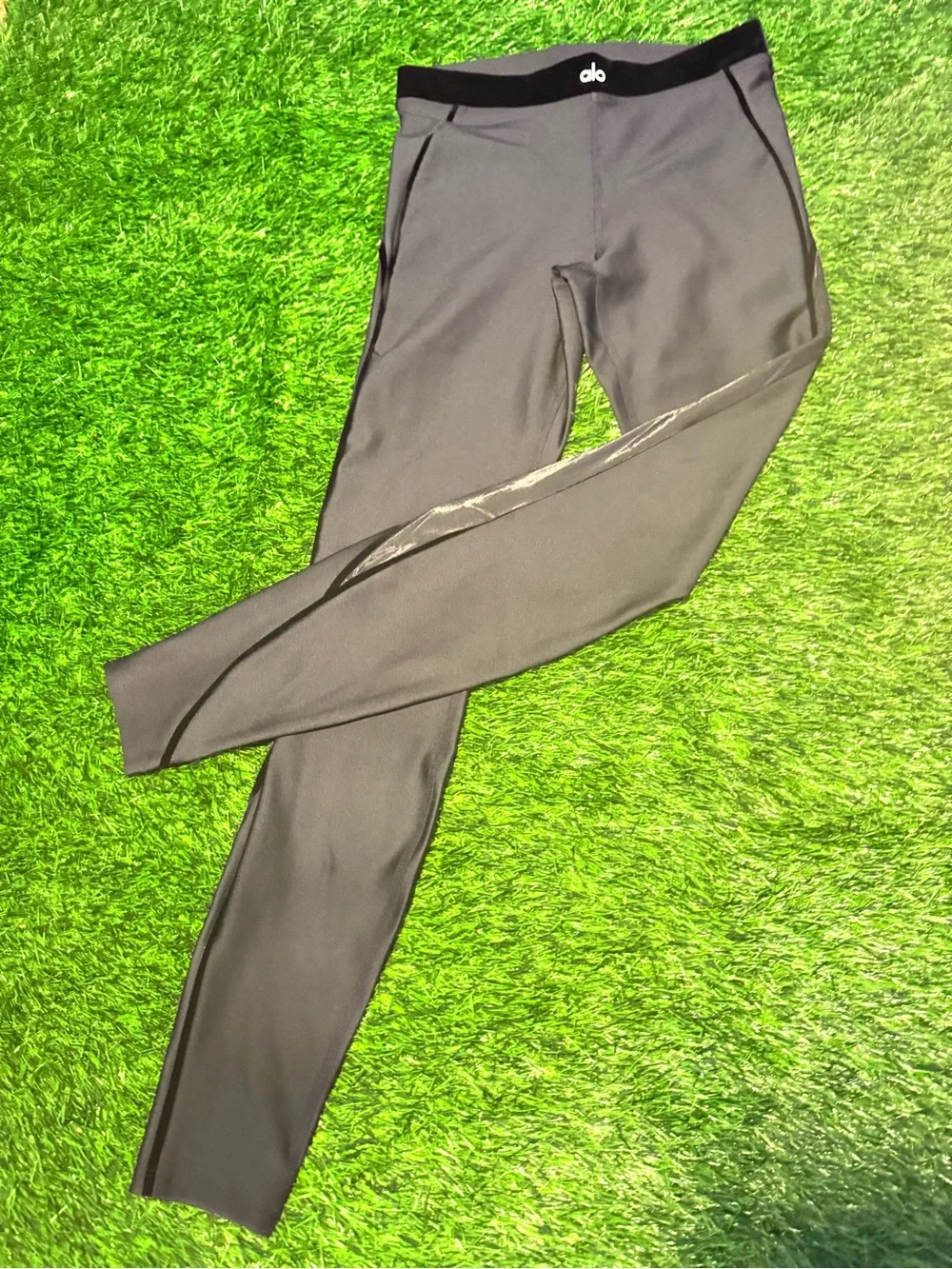 ALO Yoga Kids Gray/Black Performance Leggings